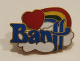 Banff Alberta Rainbow and Heart Ski Enamel Metal Lapel Pin