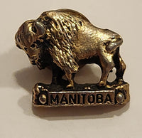 Manitoba Bison Buffalo Themed Heavy Silver Tone Metal Lapel Pin