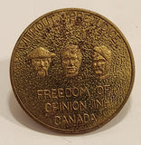 Without Prejudice Freedom Of Opinion In Canada Gold Tone Metal Lapel Pin