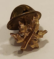 Embossed Maple Leaf Small 1/2" Gold Tone Metal Lapel Pin