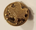 Embossed Maple Leaf Small 3/8" Gold Tone Metal Lapel Pin