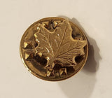 Embossed Maple Leaf Small 3/8" Gold Tone Metal Lapel Pin