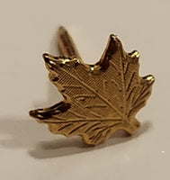 Embossed Maple Leaf Small 3/8" Gold Tone Metal Lapel Pin