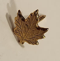 Embossed Maple Leaf Small 3/8" Gold Tone Metal Lapel Pin