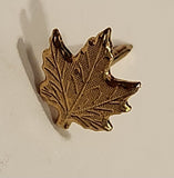 Embossed Maple Leaf Small 3/8" Gold Tone Metal Lapel Pin