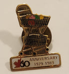 1929 to 1989 Safeway 60th Anniversary Shopping Cart Themed Enamel Metal Lapel Pin