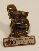 1929 to 1989 Safeway 60th Anniversary Shopping Cart Themed Enamel Metal Lapel Pin