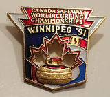 1991 Winnipeg Canada Safeway World Curling Championships Enamel Metal Lapel Pin