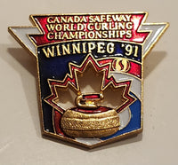 1991 Winnipeg Canada Safeway World Curling Championships Enamel Metal Lapel Pin