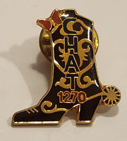 CHAT 1270 AM Radio Station Cowboy Boot Enamel Metal Lapel Pin