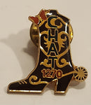 CHAT 1270 AM Radio Station Cowboy Boot Enamel Metal Lapel Pin