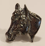 Horse Head Silver Tone Metal Lapel Pin