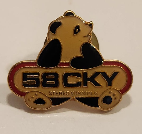 58 CKY Stereo Winnipeg Radio Station Panda Bear Enamel Metal Lapel Pin  CKY-FM