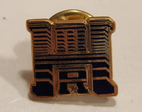 M R Enamel Gold Tone Metal Lapel Pin