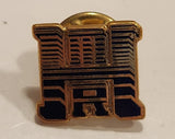 M R Enamel Gold Tone Metal Lapel Pin