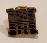 M R Enamel Gold Tone Metal Lapel Pin