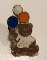 British Columbia Children's Hospital Foundation Brown Teddy Bear Holding Balloons Enamel Metal Lapel Pin