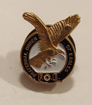 FOE Fraternal Order of Eagles Enamel Gold Tone Metal Lapel Pin Badge