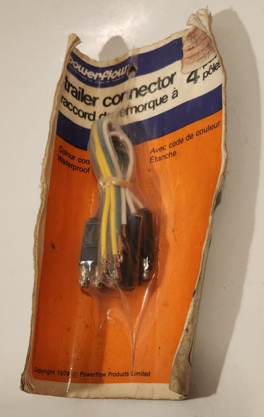 Vintage 1974 Powerflower Products Trailer Connector in Package