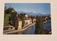 Vintage Musegg Towers with Alps Lucerne Switzerland Postcard