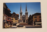 Vintage Church of St. Leodegar Lucerne Switzerland Postcard