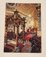 Vintage Interior of St. Peter's Basilica Vatican City Rome Italy Postcard