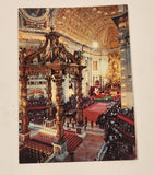 Vintage Interior of St. Peter's Basilica Vatican City Rome Italy Postcard