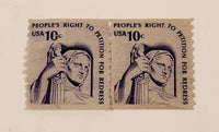 1975 USA People's Right To Petition For Redress 10 Cent Postal Stamp Set of 2