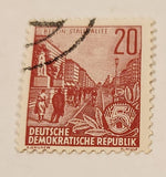 1957 German Democratic Republic 5 Year Plan 20 Postal Stamp