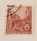 1957 German Democratic Republic 5 Year Plan 20 Postal Stamp