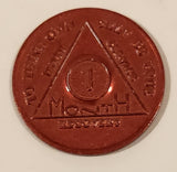 Vintage AA Alcoholic Anonymous To Thine Own Self Be True 1 Month Red Metal Recovery Token Chip