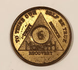 Vintage AA Alcoholics Anonymous To Thine Own Self Be True 6 Months Brass Metal Recovery Token Chip