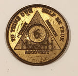 Vintage AA Alcoholics Anonymous To Thine Own Self Be True 6 Months Brass Metal Recovery Token Chip