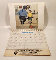 1984 Norman Rockwell Appointment Calendar Kingsway Quick Printers (1969) Ltd. Vancouver B.C.