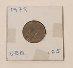 1979 United States of America 5 Cents Nickel Metal Coin