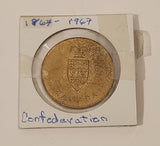 Vintage 1867 to 1967 Canada Confederation Brass Metal Coin