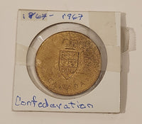 Vintage 1867 to 1967 Canada Confederation Brass Metal Coin