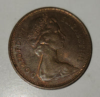 1971 UK Great Britain Elizabeth II New Pence 2 Bronze Metal Coin