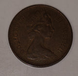 1971 UK Great Britain Elizabeth II New Pence 2 Bronze Metal Coin