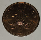 1971 UK Great Britain Elizabeth II New Pence 2 Bronze Metal Coin