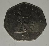 1997 Great Britain Queen Elizabeth II Fifty Pence 50p Metal Coin