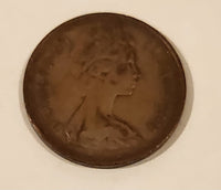 1971 UK Great Britain Elizabeth II New Pence 2 Bronze Metal Coin