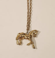 Gold Tone Horse Necklace