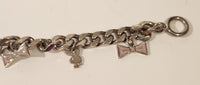 2007 Playboy Bunny and Pink Enamel Bow Metal Bracelet