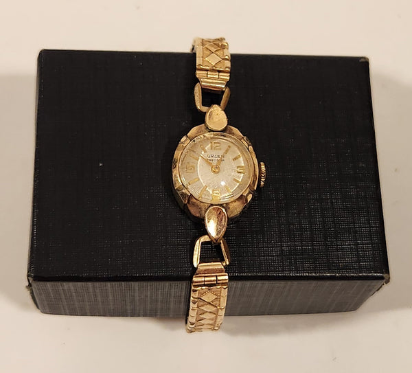 Antique Gruen Precision Guildite Excalibur Ladies 12K Gold Quartz