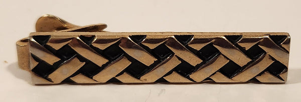 Vintage Weave Pattern Metal Tie Clip