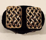 Vintage Basket Weave Rectangle Sterling Silver Cufflinks