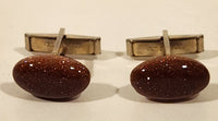 Vintage 1950s Harvey Avedon Brownish Pink Glitter Gold Tone Cufflinks Patent 2920363