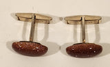 Vintage 1950s Harvey Avedon Brownish Pink Glitter Gold Tone Cufflinks Patent 2920363