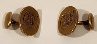 Antique 1920s Engraved Signed Gold Cufflinks